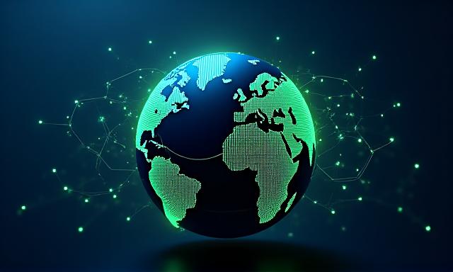 Abstrakte Darstellung einer vernetzten globalen Lieferkette