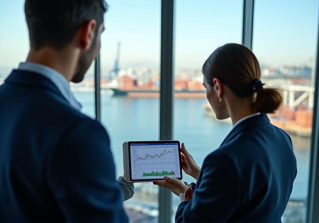 Analyst bei der Untersuchung von Handelsdaten